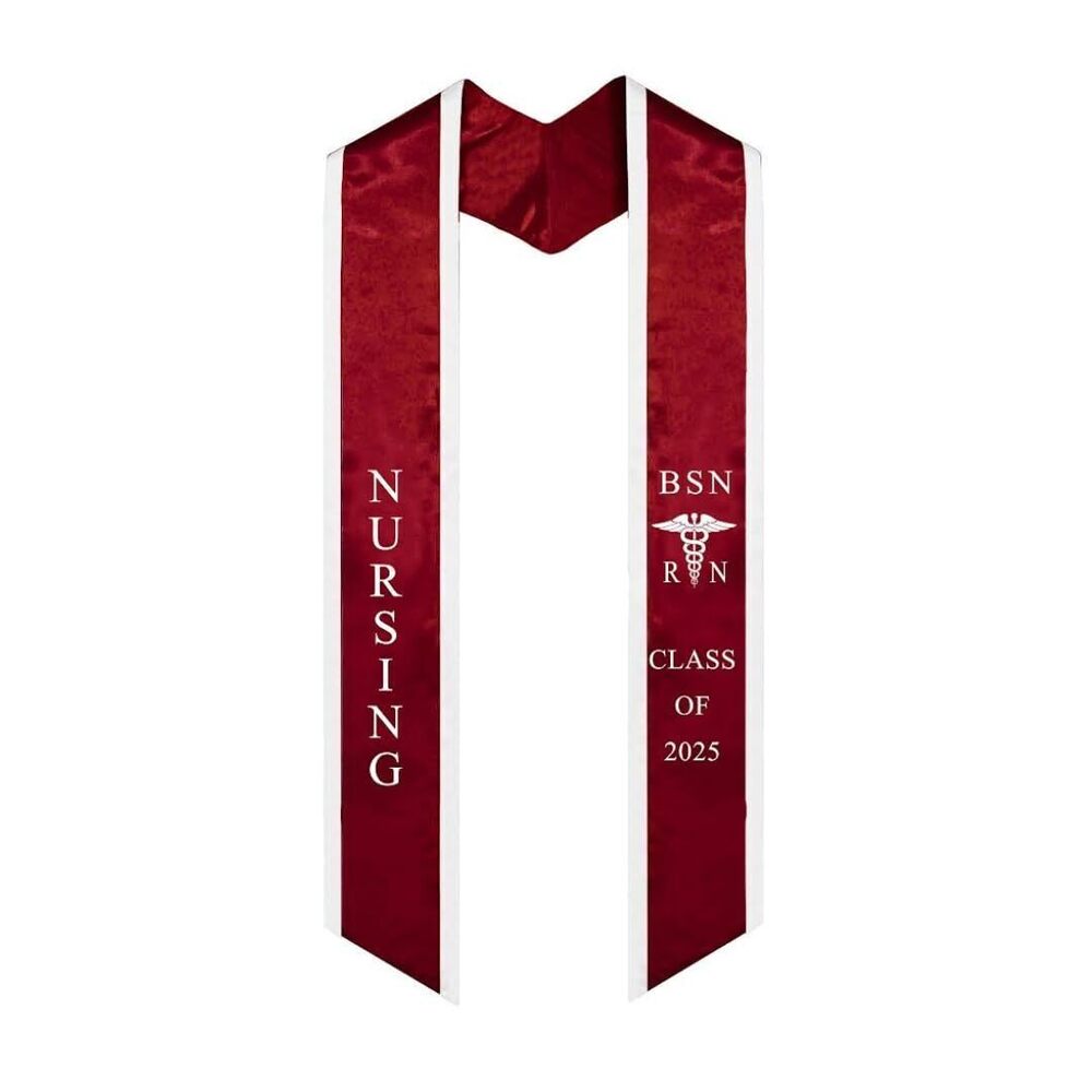 2443 BSN RN Nursing Graduation Stole Class of 2025 With Medical Logo, Gift